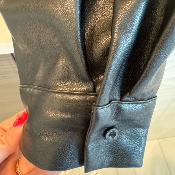 Calvin Klein Faux Leather Shacket Jacket - Picture 7 of 8
